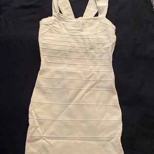 White body con mini dress
